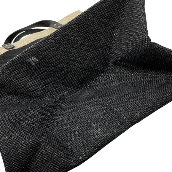 Apolis Jute Market Bag Tall Black Hamilton Bermuda Leather Handles - Picture 10 of 10